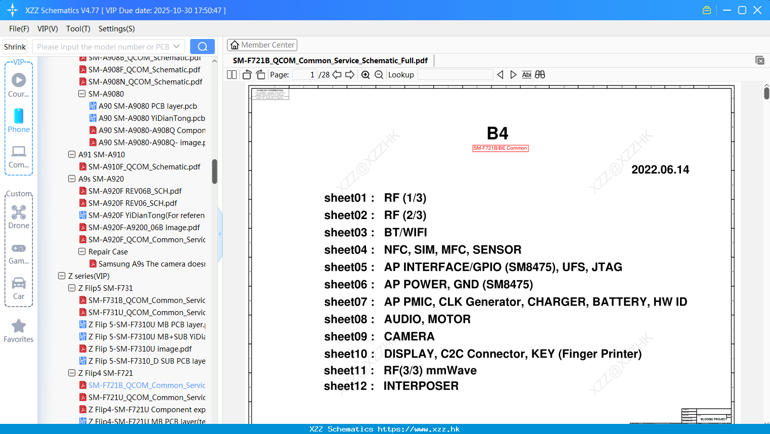 Samsung SM-F721B_QCOM_Common_Service_Schematic_Full